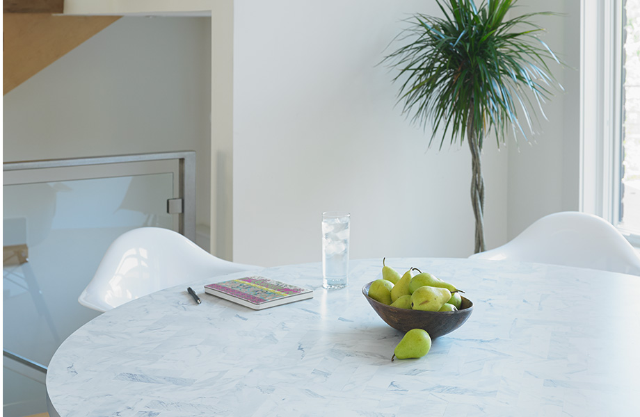 White Marble Herringbone