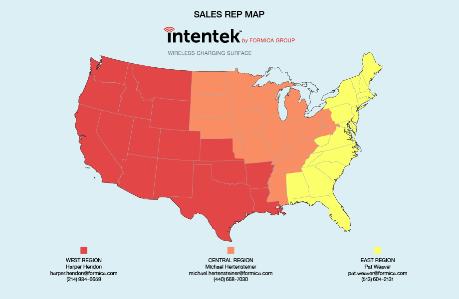 Intentek Sales Team Map by Region